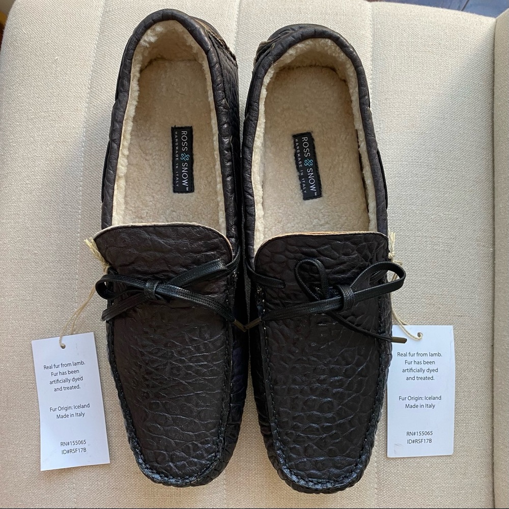 PRICE DROP! Ross-Snow Rugged Black Italian Driving Shoes Mens 11D.